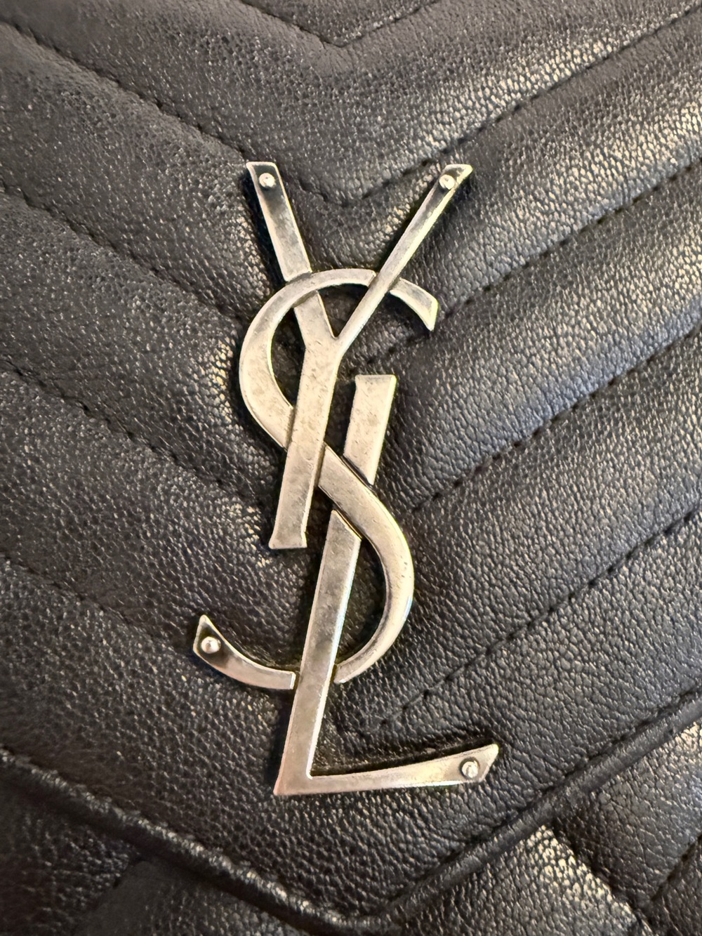 Saint Laurent Triquilt black wallet on chain WOC with aged silver hardware - Picture 5 of 10